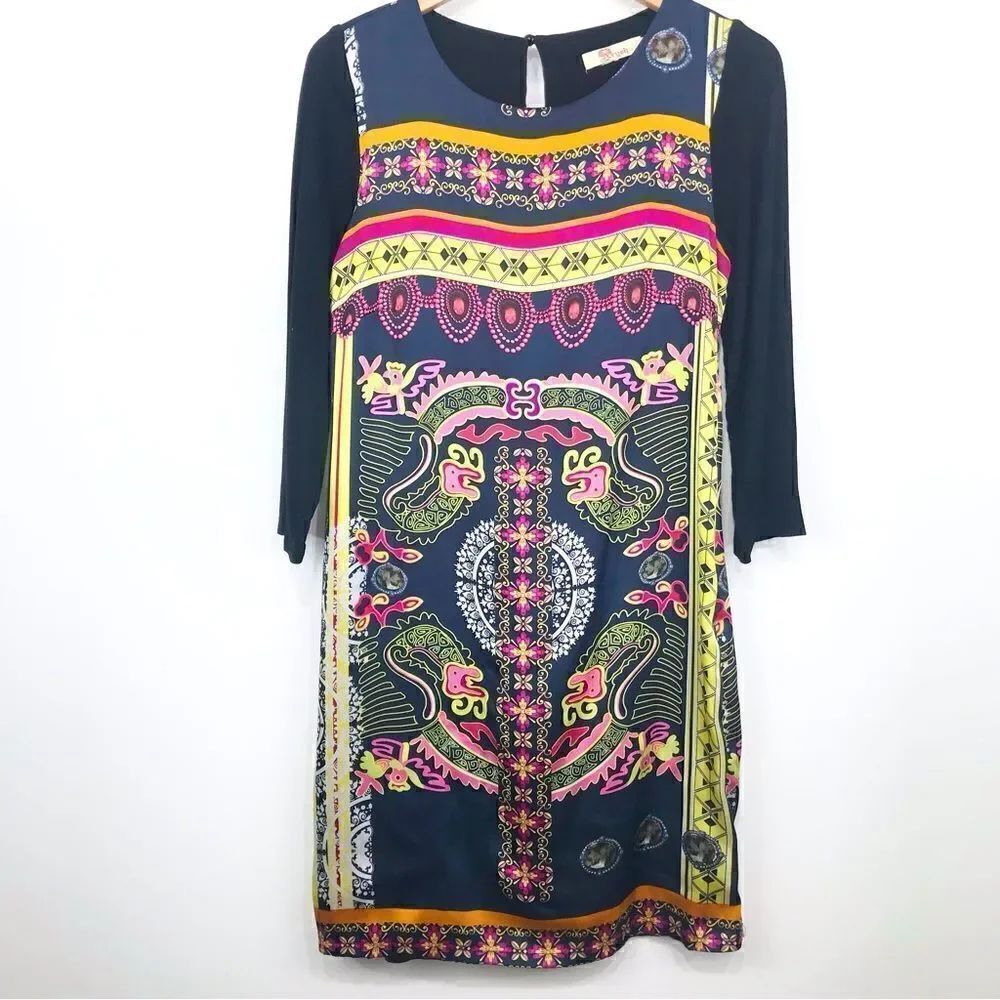 Aryeh Colorful Medallion Graphic Print Sheath Dress